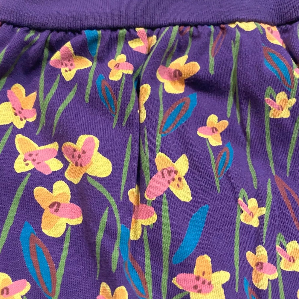 EUC TEA Collection Floral Romper Girls 3-6 Months Purple Long Sleeve Cotton Boho - Picture 3 of 7